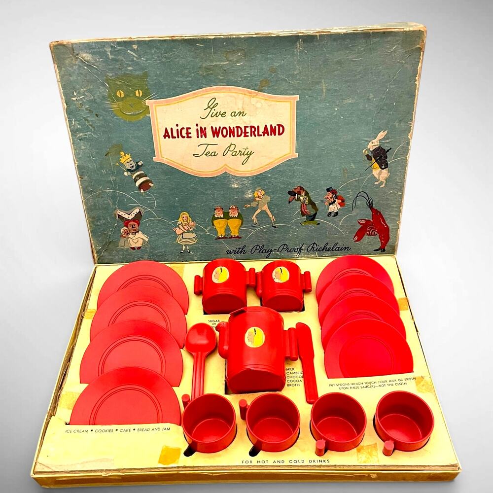 1933 Alice in Wonderland Children’s Tea Party Play Set with Original Box